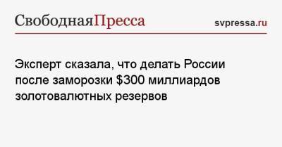 Эксперт сказала, что делать России после заморозки $300 миллиардов золотовалютных резервов
