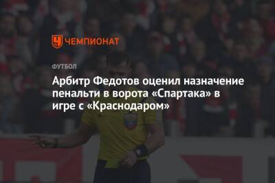 Арбитр Федотов оценил назначение пенальти в ворота «Спартака» в игре с «Краснодаром»
