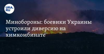 Минобороны: боевики Украины устроили диверсию на химкомбинате. Возник пожар