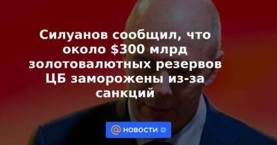 Силуанов сообщил, что около $300 млрд золотовалютных резервов ЦБ заморожены из-за санкций