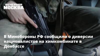 В Минобороны РФ сообщили о диверсии националистов на химкомбинате в Донбассе
