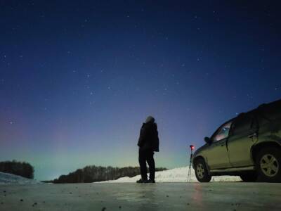 Астрофотограф снял северное сияние в Новосибирской области