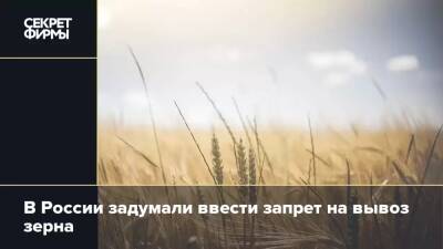 В России задумали ввести запрет на вывоз зерна