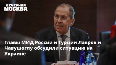 Главы МИД России и Турции Лавров и Чавушоглу обсудили ситуацию на Украине