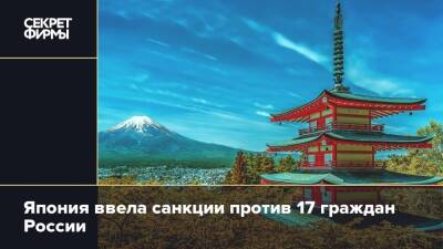 Япония ввела санкции против 17 граждан России