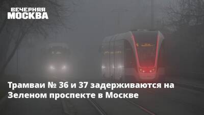 Трамваи № 36 и 37 задерживаются на Зеленом проспекте в Москве