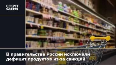 В правительстве России исключили дефицит продуктов из-за санкций