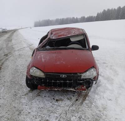 20-летняя автоледи попала в аварию на дороге Игра-Глазов