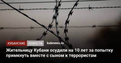 Жительницу Кубани осудили на 10 лет за попытку примкнуть вместе с сыном к террористам