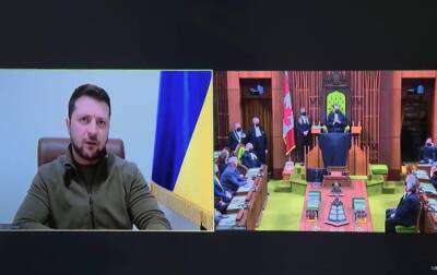 Зеленский выступил с обращением перед парламентом Канады