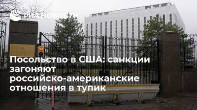 Посольство в США: санкции продолжают загонять российско-американские отношения в тупик