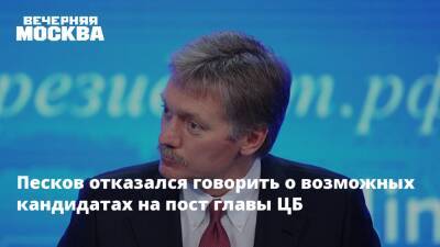 Песков отказался говорить о возможных кандидатах на пост главы ЦБ
