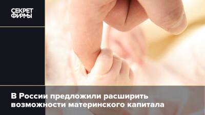 В России предложили расширить возможности материнского капитала
