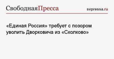 «Единая Россия» требует с позором уволить Дворковича из «Сколково»