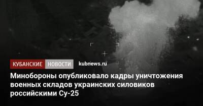 Минобороны опубликовало кадры уничтожения военных складов украинских силовиков российскими Су-25