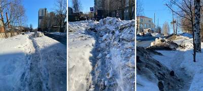 Житель Петрозаводска прошел по нечищеным улицам города и стал эквилибристом 100 уровня (ФОТО)