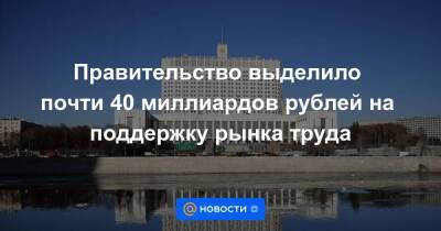 Правительство выделило почти 40 миллиардов рублей на поддержку рынка труда