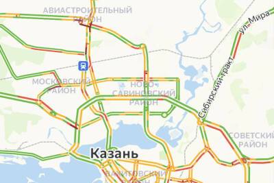 На дорогах Казани возникли 9-балльные пробки