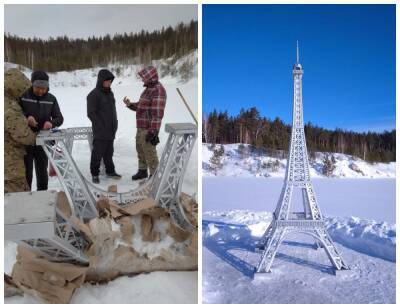 В Новосибирске дайверы установят Эйфелеву башню на дне мраморного карьера