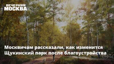 Москвичам рассказали, как изменится Щукинский парк после благоустройства