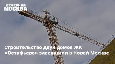 Строительство двух домов ЖК «Остафьево» завершили в Новой Москве