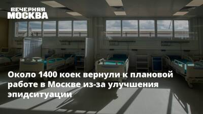 Около 1400 коек вернули к плановой работе в Москве из-за улучшения эпидситуации