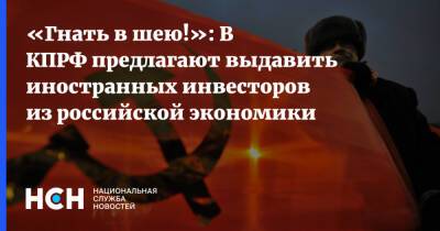 «Гнать в шею!»: В КПРФ предлагают выдавить иностранных инвесторов из российской экономики