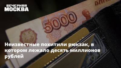 Неизвестные похитили рюкзак, в котором лежало десять миллионов рублей