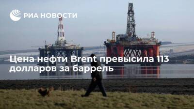 Цена нефти Brent превысила 113 долларов за баррель впервые с 30 июня 2014 г