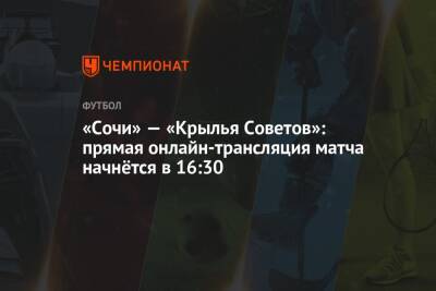 «Сочи» — «Крылья Советов»: прямая онлайн-трансляция матча начнётся в 16:30