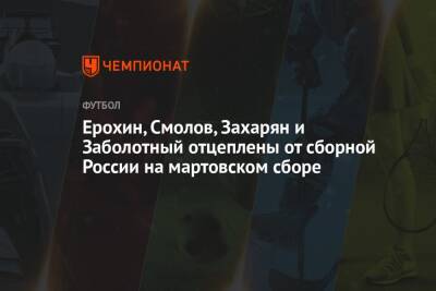 Ерохин, Смолов, Захарян и Заболотный отцеплены от сборной России на мартовском сборе