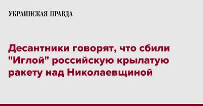 Десантники говорят, что сбили "Иглой" российскую крылатую ракету над Николаевщиной