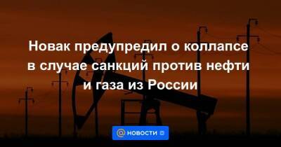 Новак предупредил о коллапсе в случае санкций против нефти и газа из России