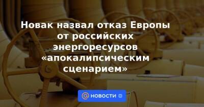Новак назвал отказ Европы от российских энергоресурсов «апокалипсическим сценарием»