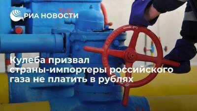 Глава МИД Украины Кулеба призвал страны-импортеры российского газа не платить в рублях