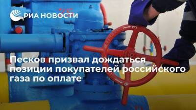 Песков призвал дождаться, пока покупатели газа у России сформулируют позицию по оплате