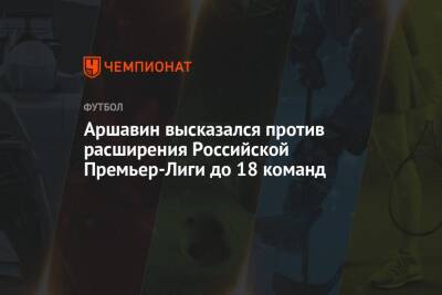 Аршавин высказался против расширения Российской Премьер-Лиги до 18 команд