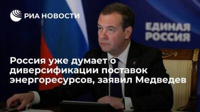 Зампред СБ Медведев: Россия уже думает о диверсификации поставок энергоресурсов