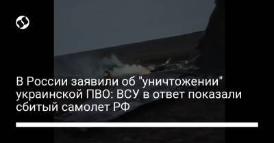 В России заявили об "уничтожении" украинской ПВО: ВСУ в ответ показали сбитый самолет РФ