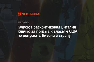 Кудухов раскритиковал Виталия Кличко за призыв к властям США не допускать Бивола в страну