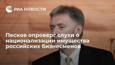 Пресс-секретарь Песков опроверг слухи о национализации имущества российских бизнесменов