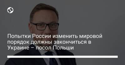 Попытки России изменить мировой порядок должны закончиться в Украине – посол Польши
