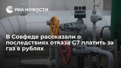 Зампред комитета СФ Абрамов: отказ G7 платить за газ в рублях вызовет прекращение поставок