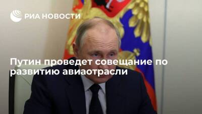 Пресс-секретарь Песков: Путин проведет в среду совещание по развитию авиаотрасли