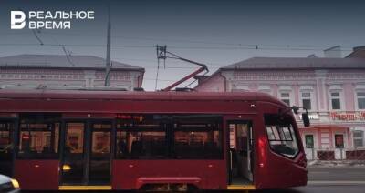 В Казани утром трамвай задымился из-за обледенения на контактной сети