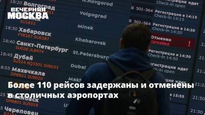 Более 110 рейсов задержаны и отменены в столичных аэропортах - vm.ru - Москва - Москва