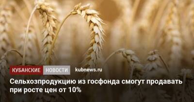 Сельхозпродукцию из госфонда смогут продавать при росте цен от 10%