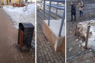 Плитка отваливается в благоустроенном сквере на улице Нартова в Нижнем Новгороде