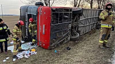 Автобус с украинскими беженцами перевернулся на востоке Польши