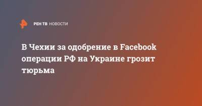 Екатерина Мизулина - В Чехии за одобрение в Facebook операции РФ на Украине грозит тюрьма - ren.tv - Россия - Украина - Киев - Чехия